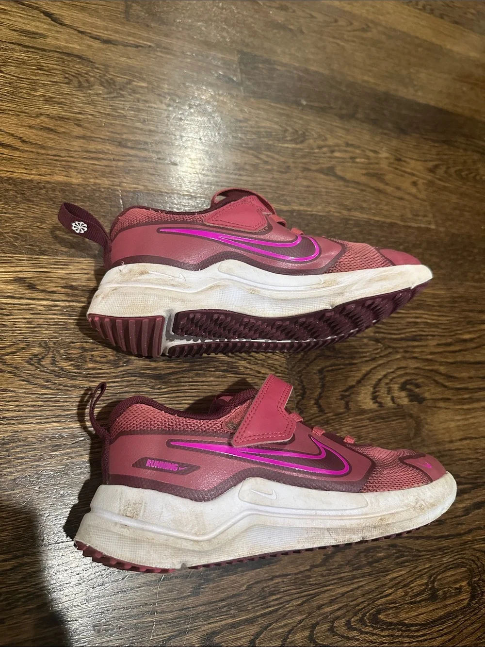 Nike Kids Maroon and Bright Pink Athletic Sneakers